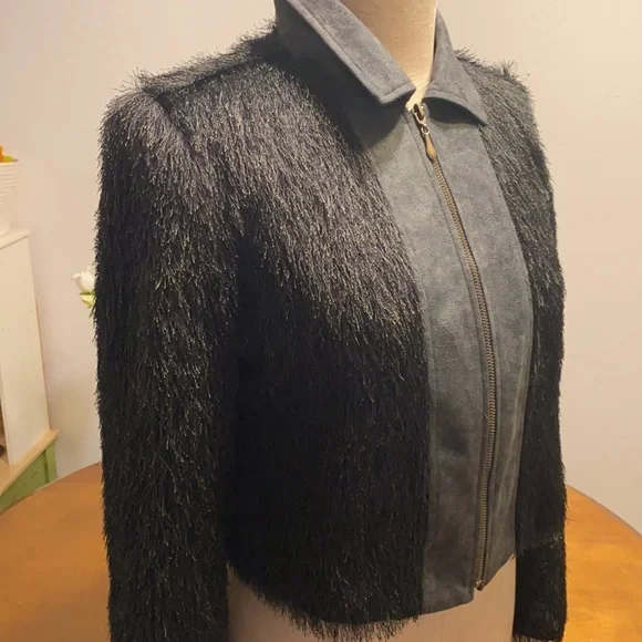 Vintage mohair and suede fringe jacket size xs - Picture 2 of 5
